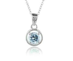 Sky Blue Topaz Pendant Necklace